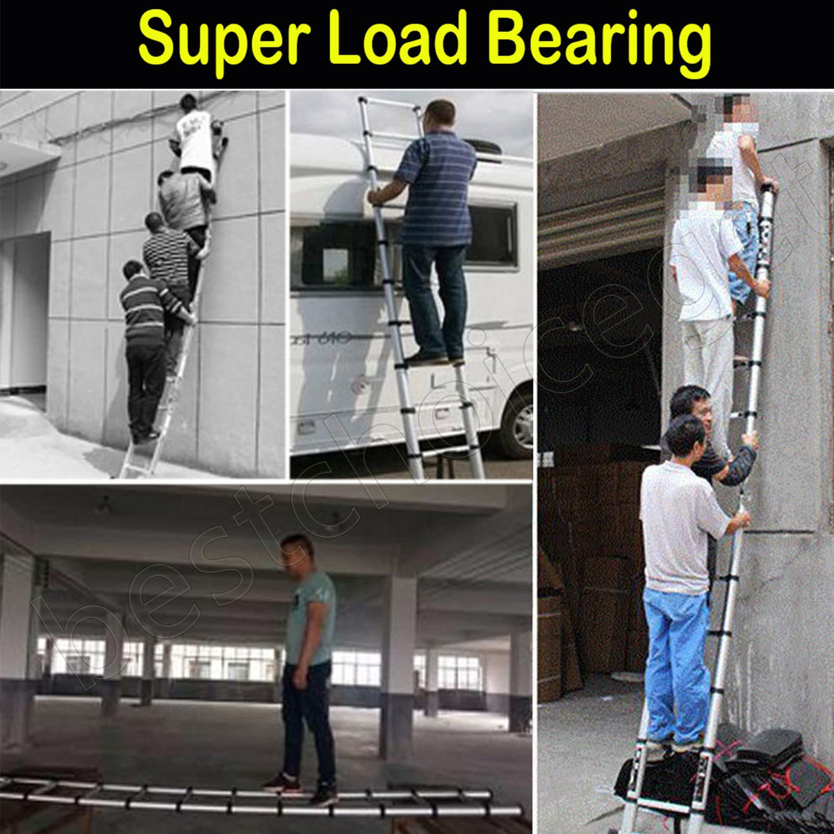 Aluminum Telescopic Extension Ladder 8.5ft-20.3ft Non-Slip A573