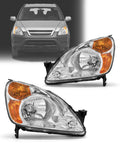 Headlamp Assembly with Chrome Housing Amber Reflector Driver and Passenger Sides X28374