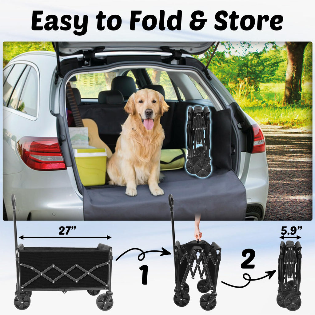 Foldable Collapsible Wagon Cart with Adjustable Handle E92942