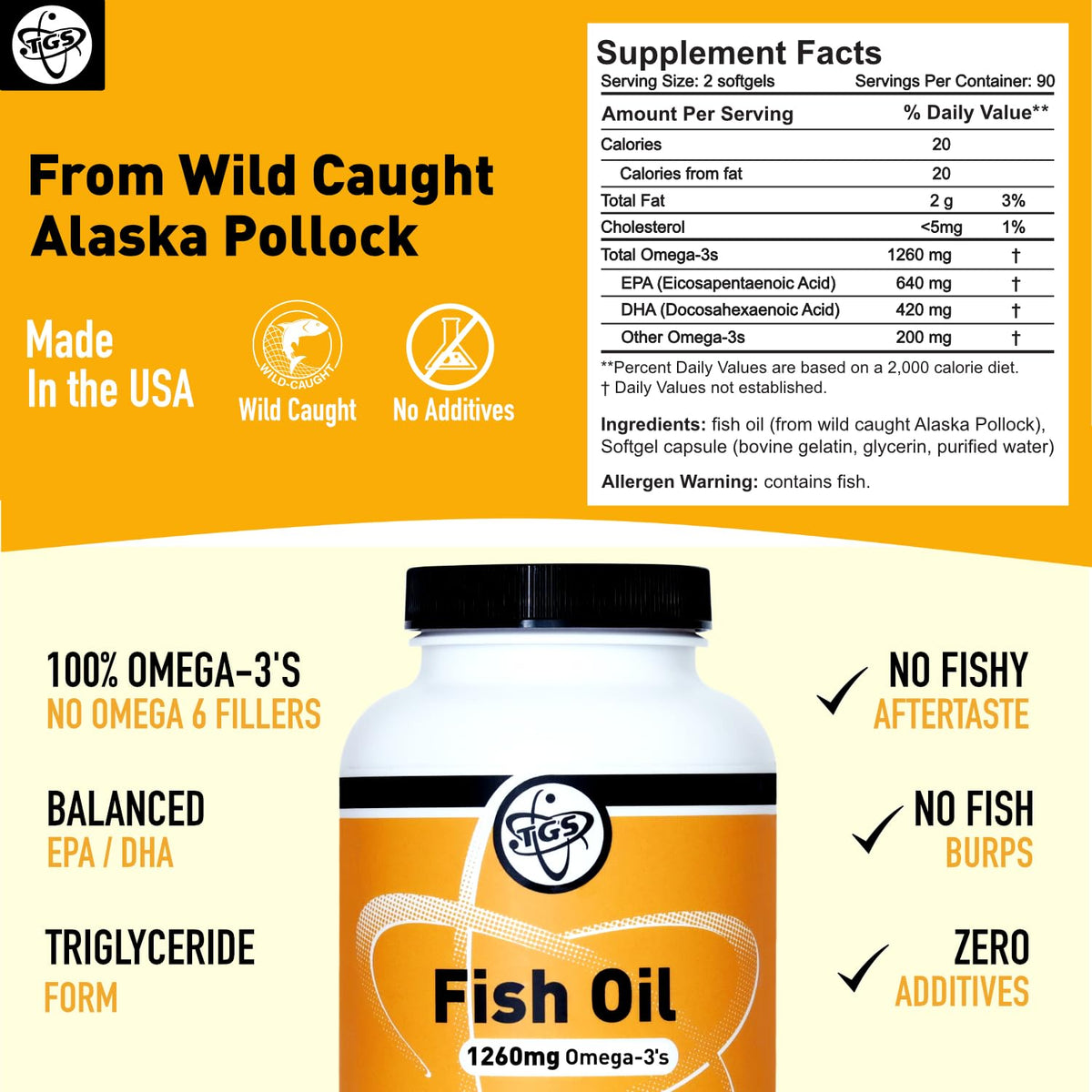 Omega 3 Fish Oil 1260mg 180 Capsules Y1295