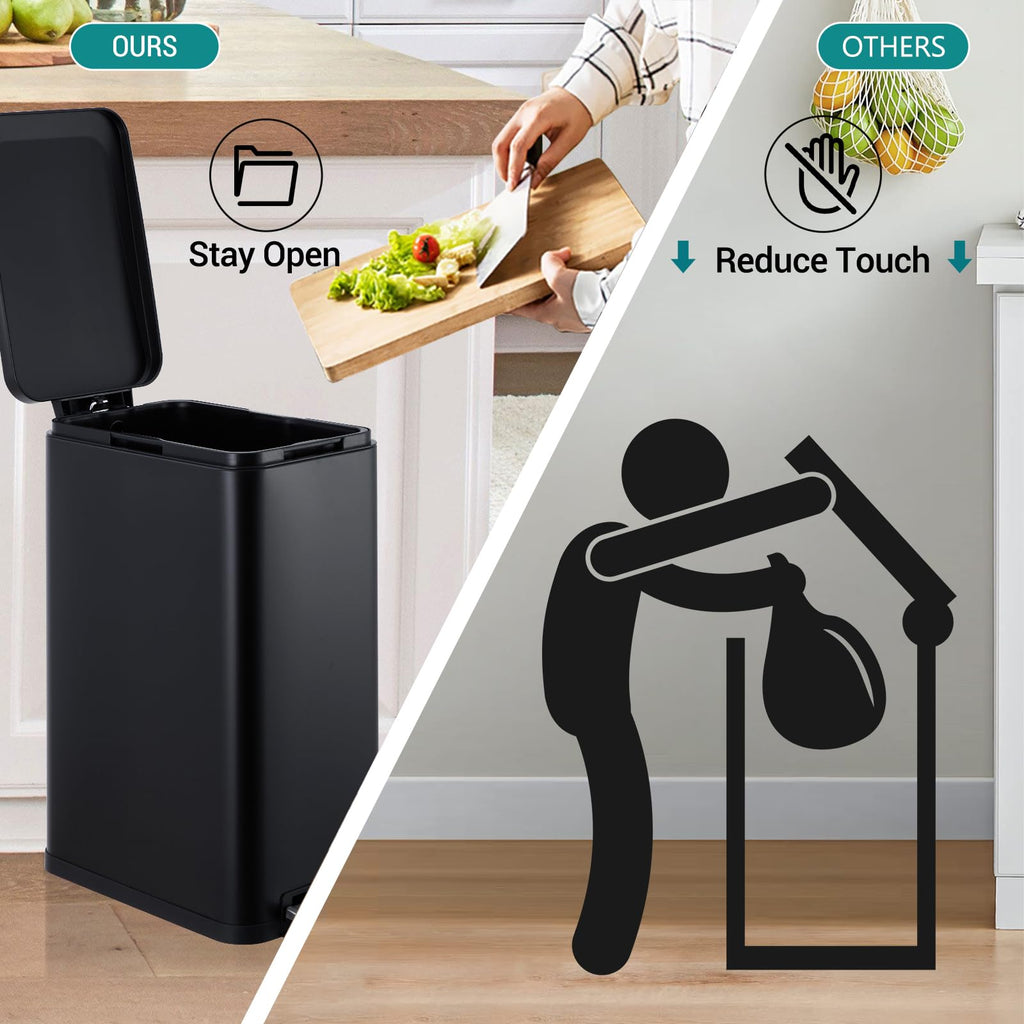 50L Slim Stainless Steel Trash Can with Lid X121