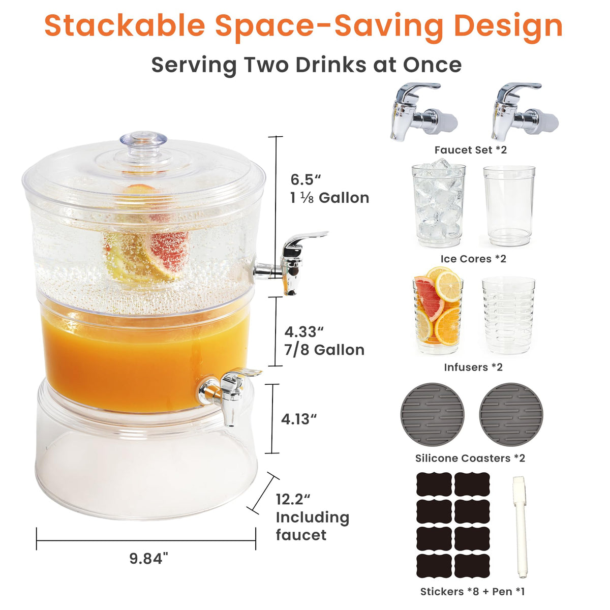 2 Gallon Beverage Dispenser with Stand T48710