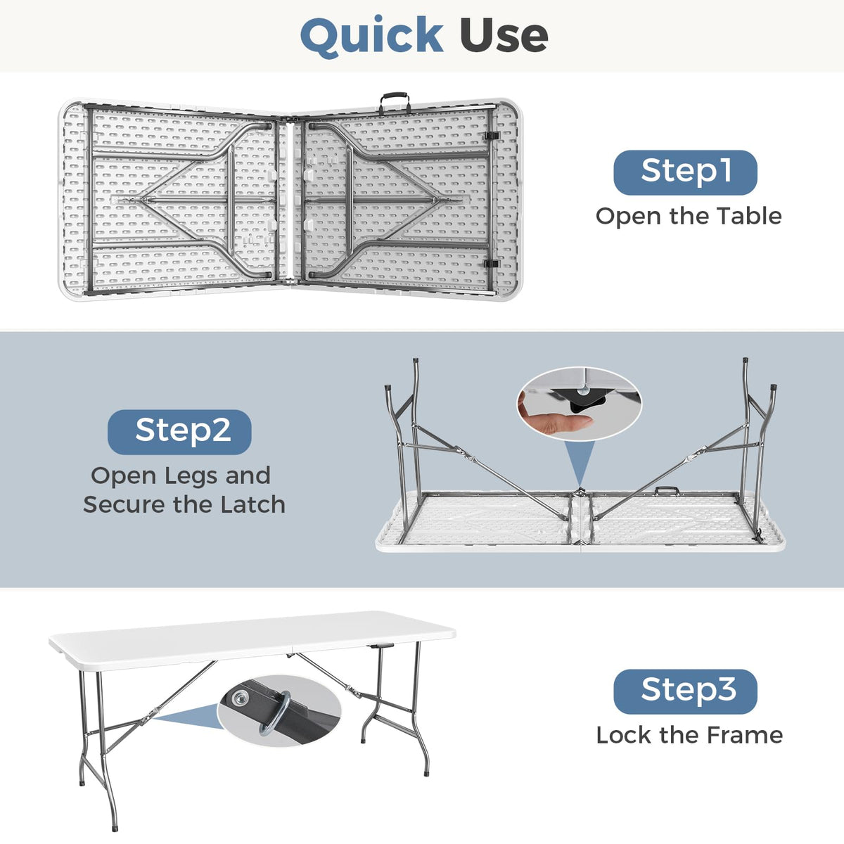 6 FT Folding Picnic Table B382