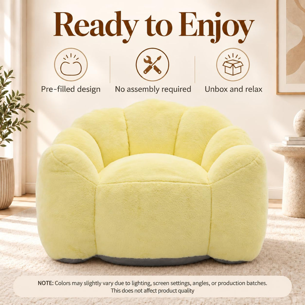 Yellow Memory Foam Bean Bag Chair G320289