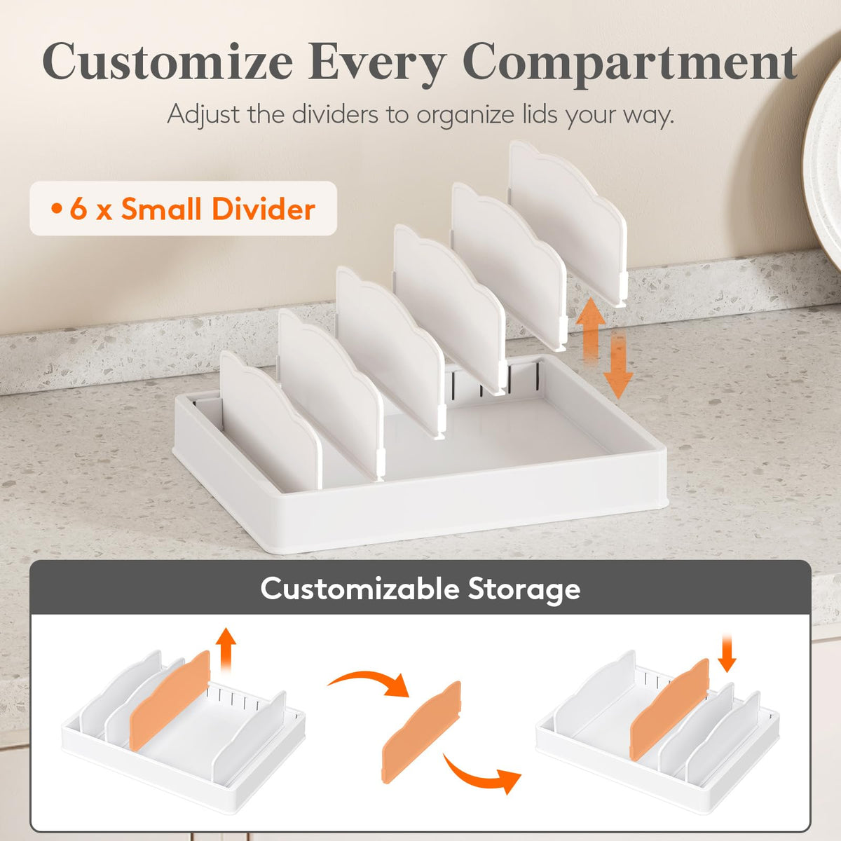 Kitchen Cabinet Organizer with 7 Sections Y63499