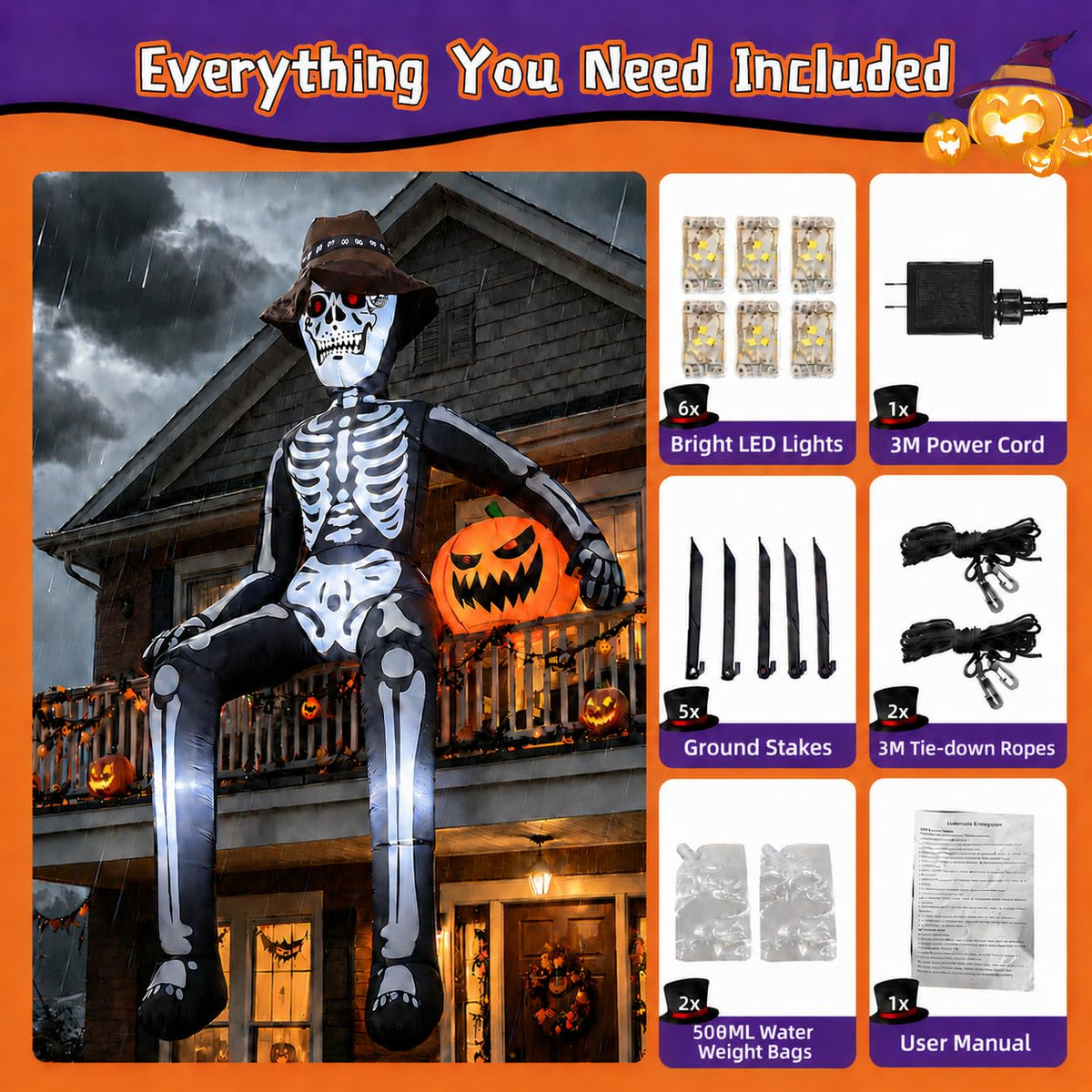 10FT Halloween Inflatable Skeleton R3081