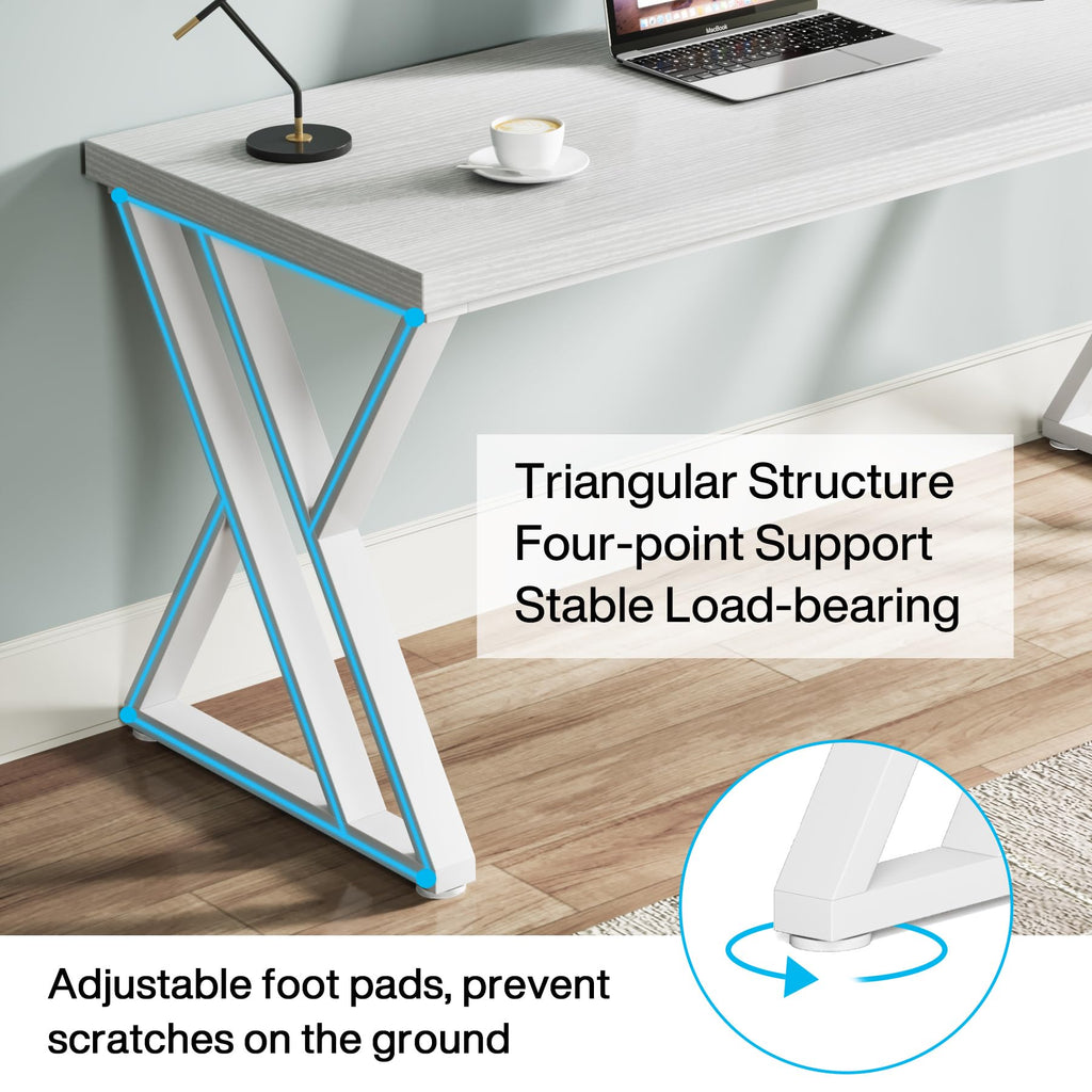 55 inch White Writing Computer Desk V677528