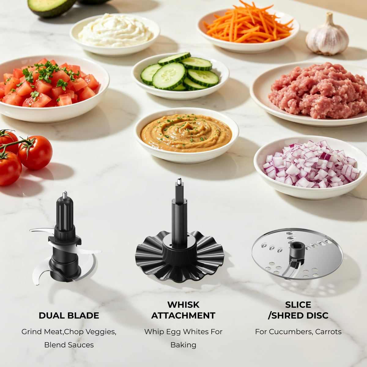 400W 4-Cup Mini Food Processor D7052