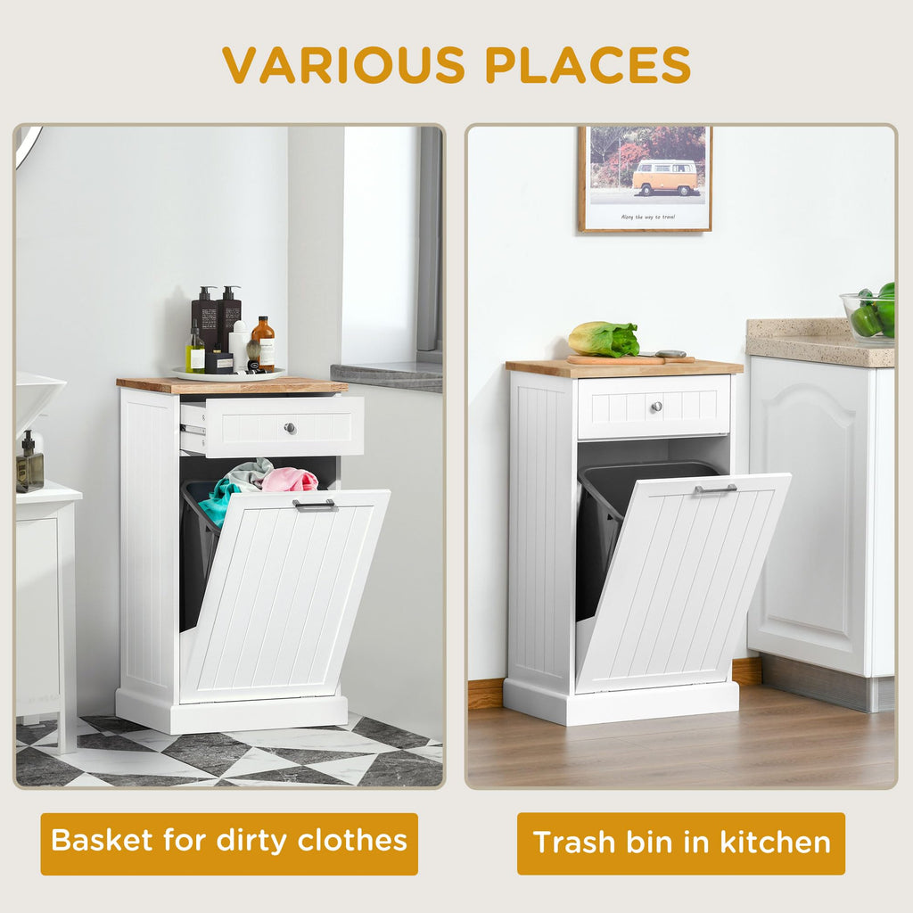 White Double Tilt-Out Trash & Recycling Cabinet V6017