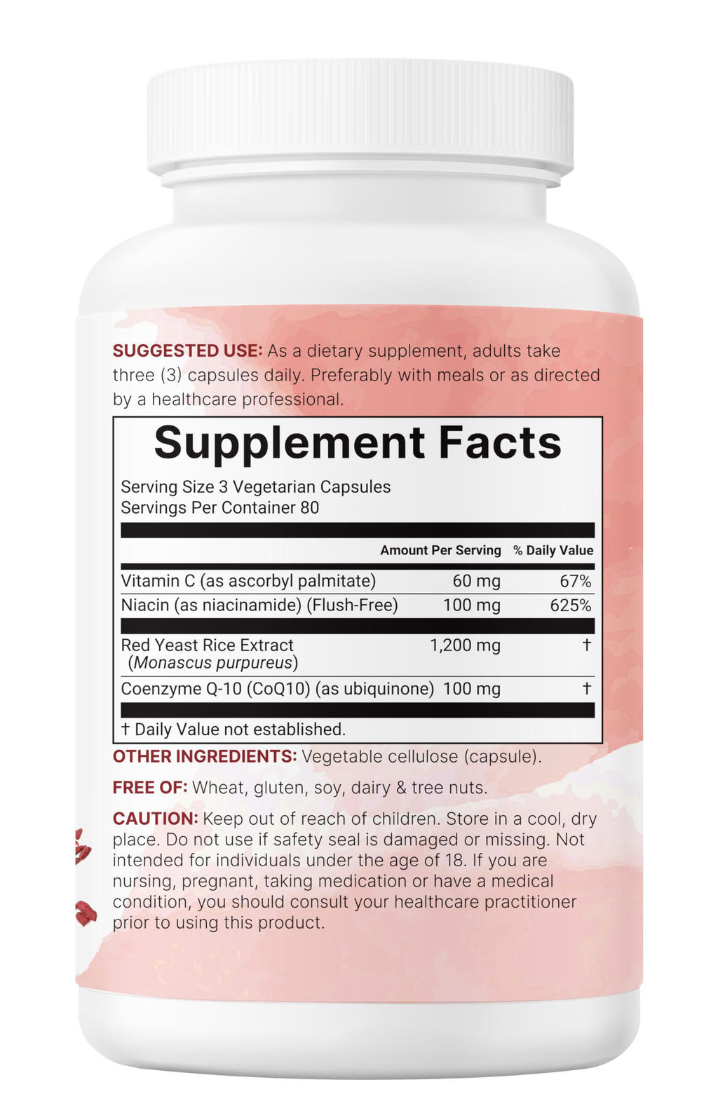 Red Yeast Rice with CoQ10 1200mg 240 Veggie Capsules H2706