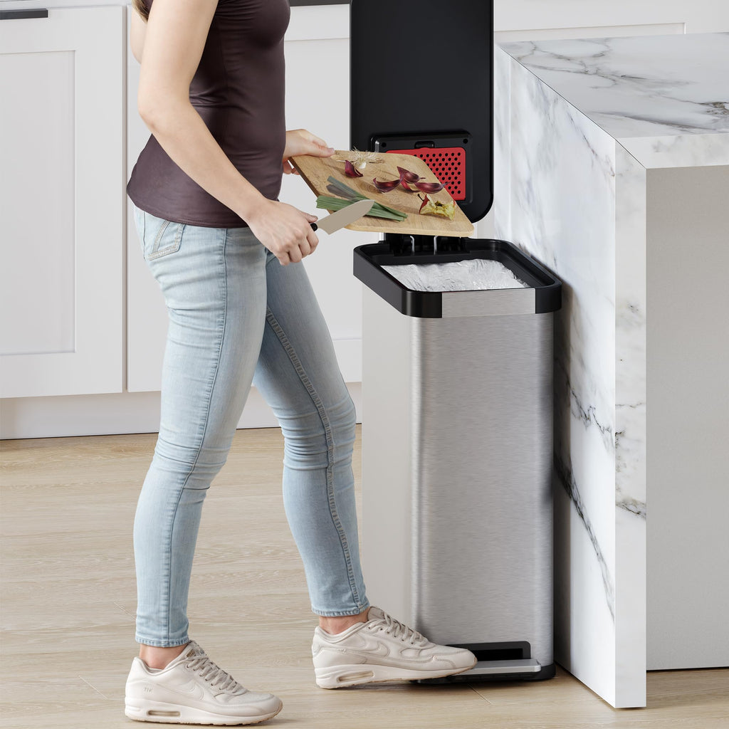 13.2 Gallon Kitchen Trash Can with Odor Filter P68397