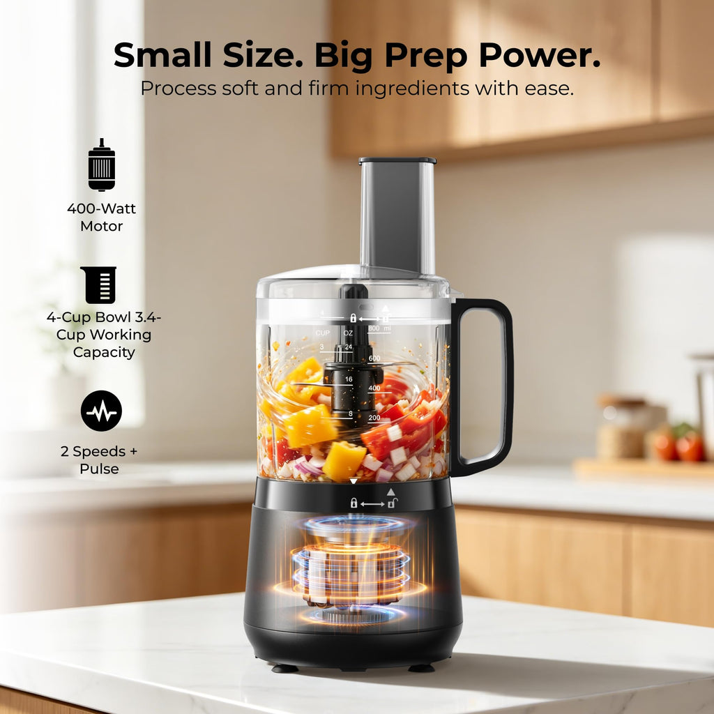 400W 4-Cup Mini Food Processor D7052