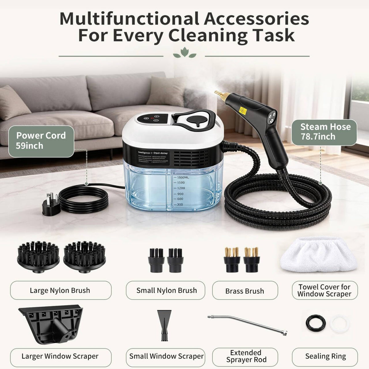 1.8L Pressurized Steam Cleaner C733553