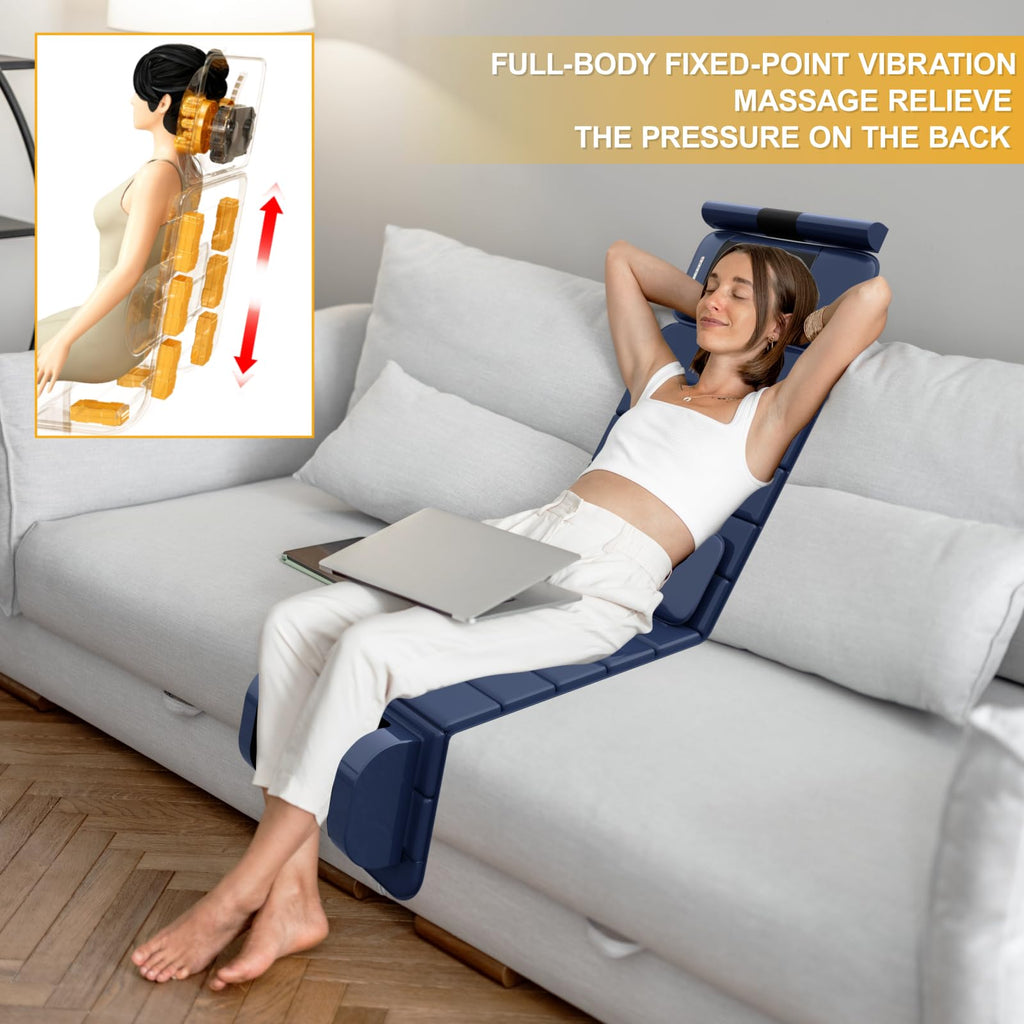 Full Body Massage Mat with Heat, 9 Vibrating Modes, Detachable Neck Massager S198181