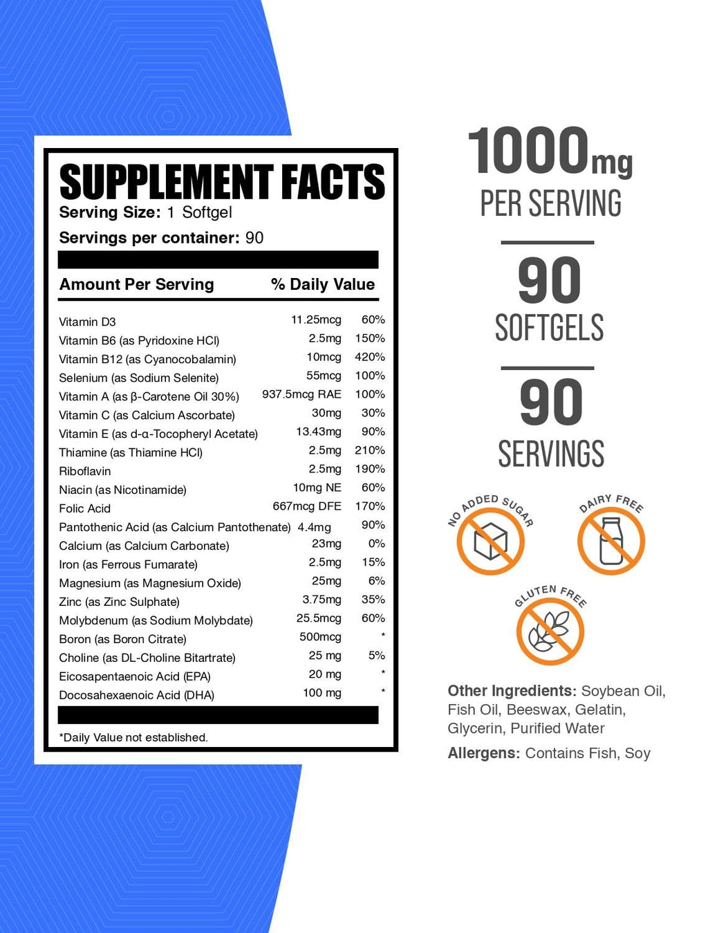 Multivitamin Softgels Gluten Free 90 Count L34608
