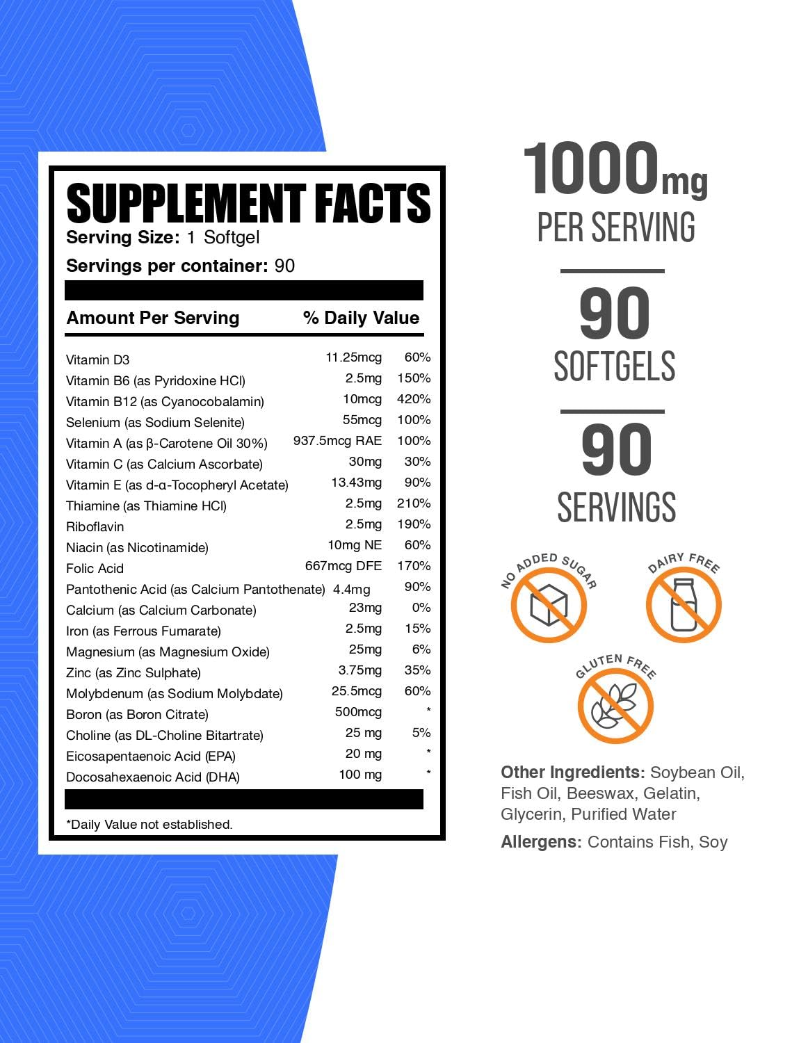 Multivitamin Softgels Gluten Free 90 Count L34608