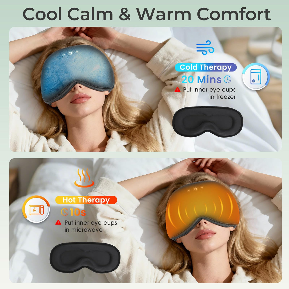 Bluetooth Sleep Mask with Hot & Cold Gel Insert O304