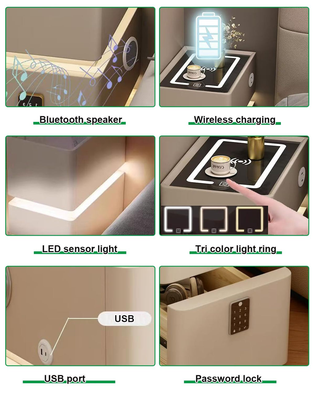Narrow Nightstand with 3 Drawers X345224