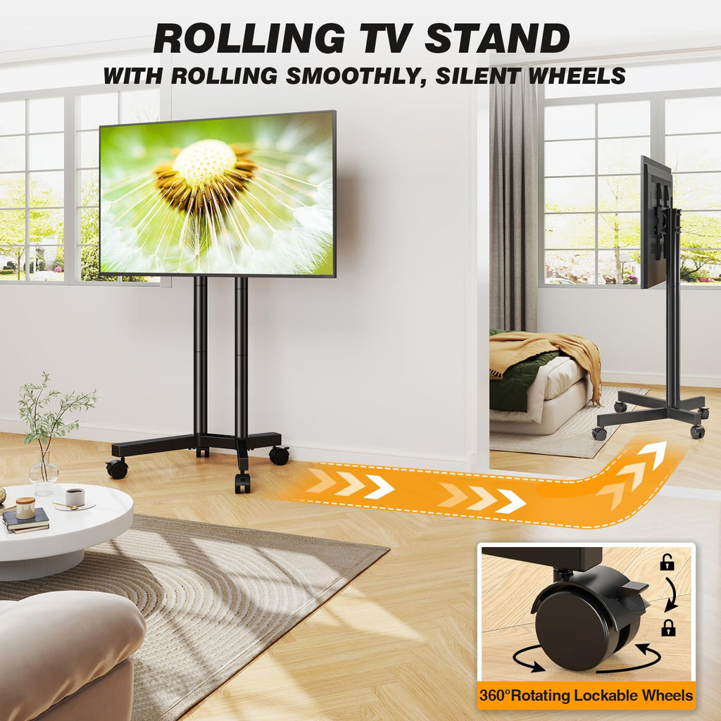 Dual-Pole Rolling TV Stand for 32-75 inch TVs E489758