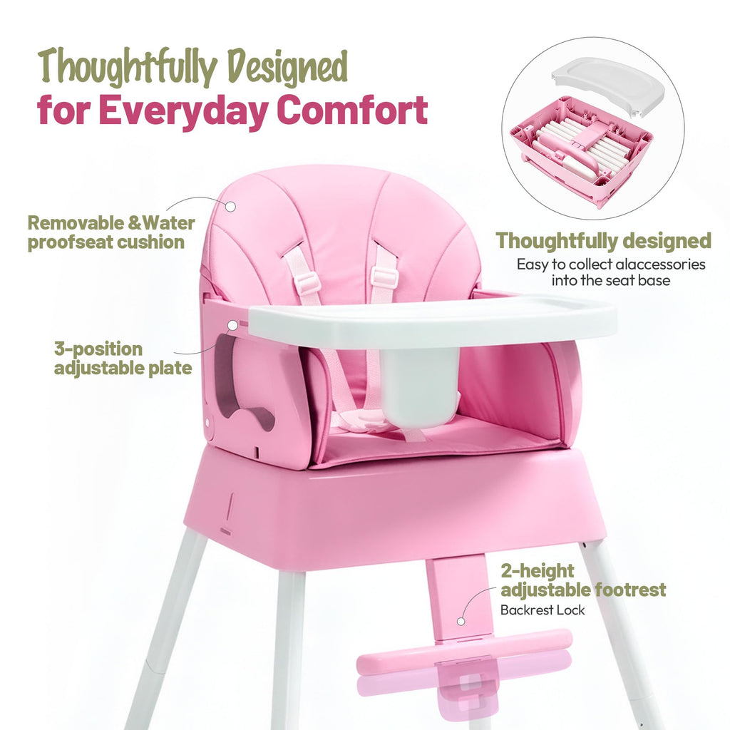 5 in 1 Foldable Baby High Chair Y118919