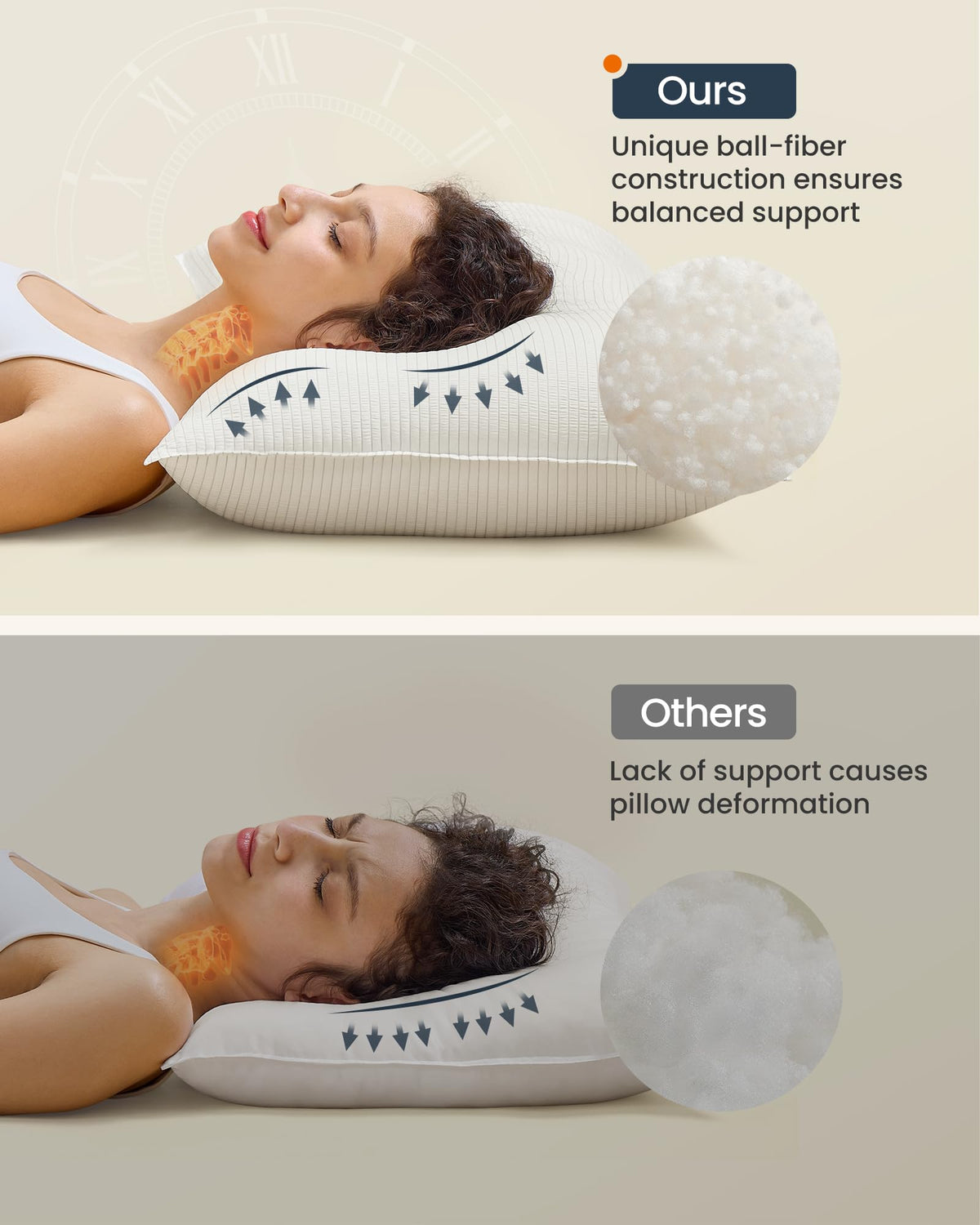 King Size Set of 2 Down Alternative Cooling Pillows Q339