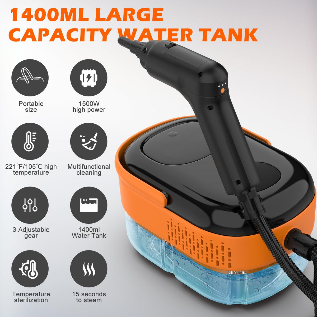 Portable Handheld Steam Cleaner with 16 Accessories Y720