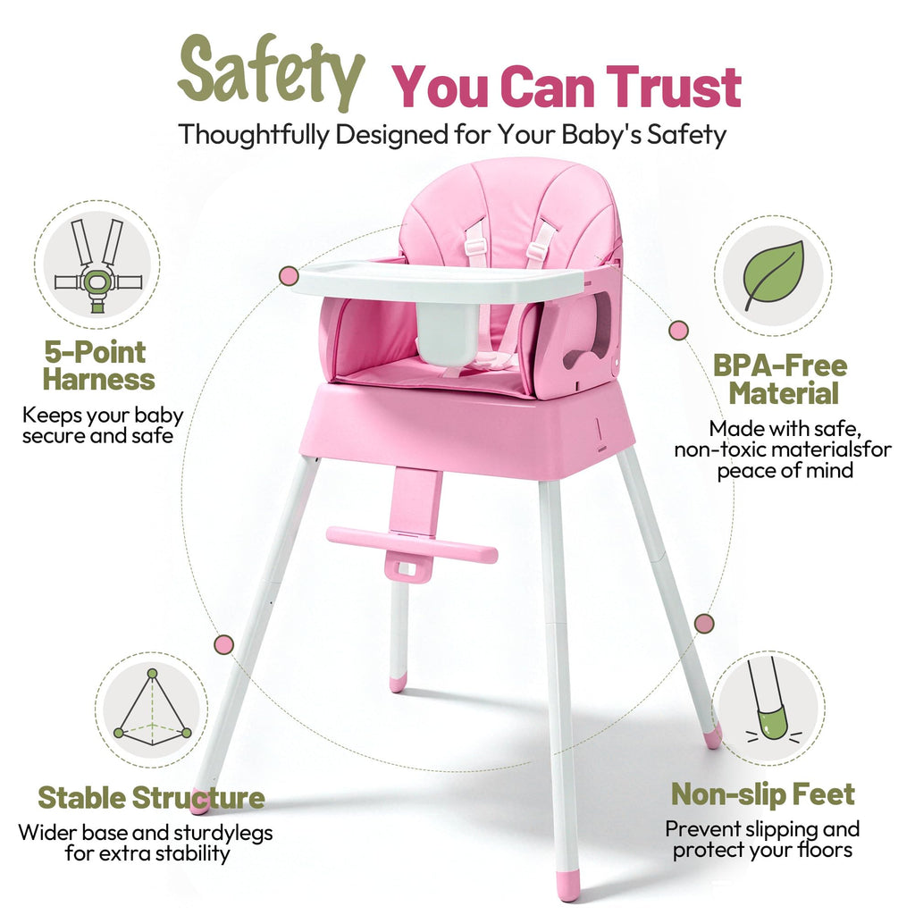 5 in 1 Foldable Baby High Chair Y118919