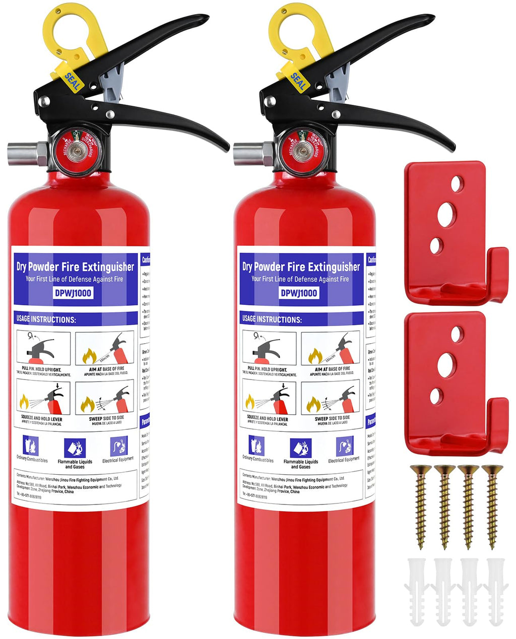 2 Pack 2.5 lb ABC Dry Chemical Fire Extinguisher K985562
