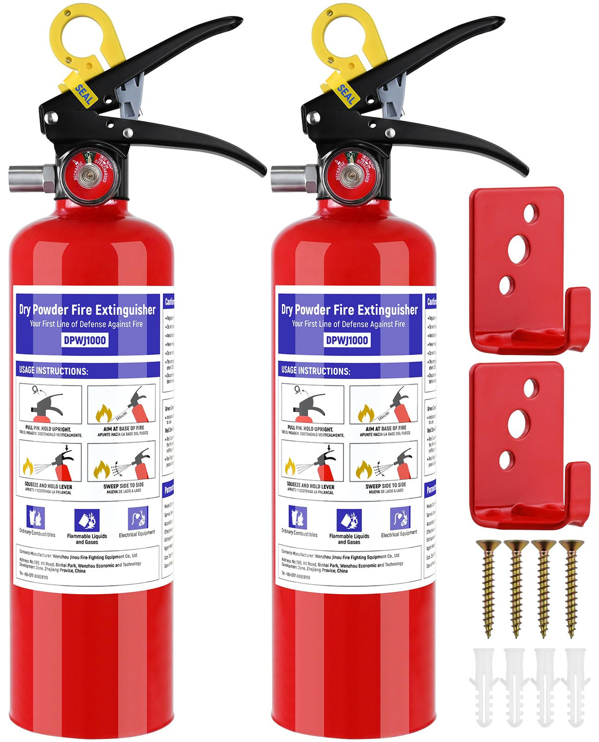 2 Pack 2.5 lb ABC Dry Chemical Fire Extinguisher K985562