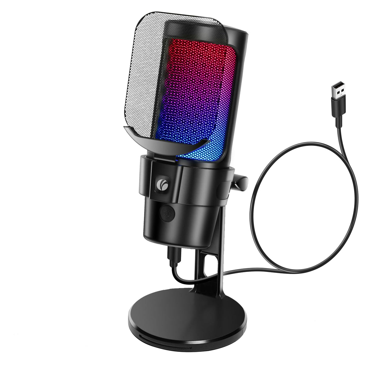USB Condenser Microphone with Quick Mute, Pop Filter, Shock Mount R12917