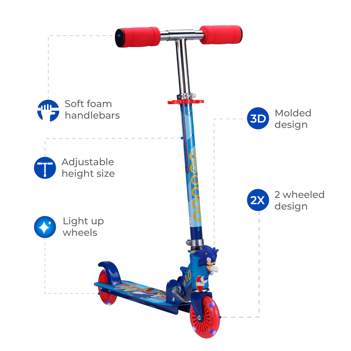 2 Wheel Foldable Kids Kick Scooter with LED Wheels G30445