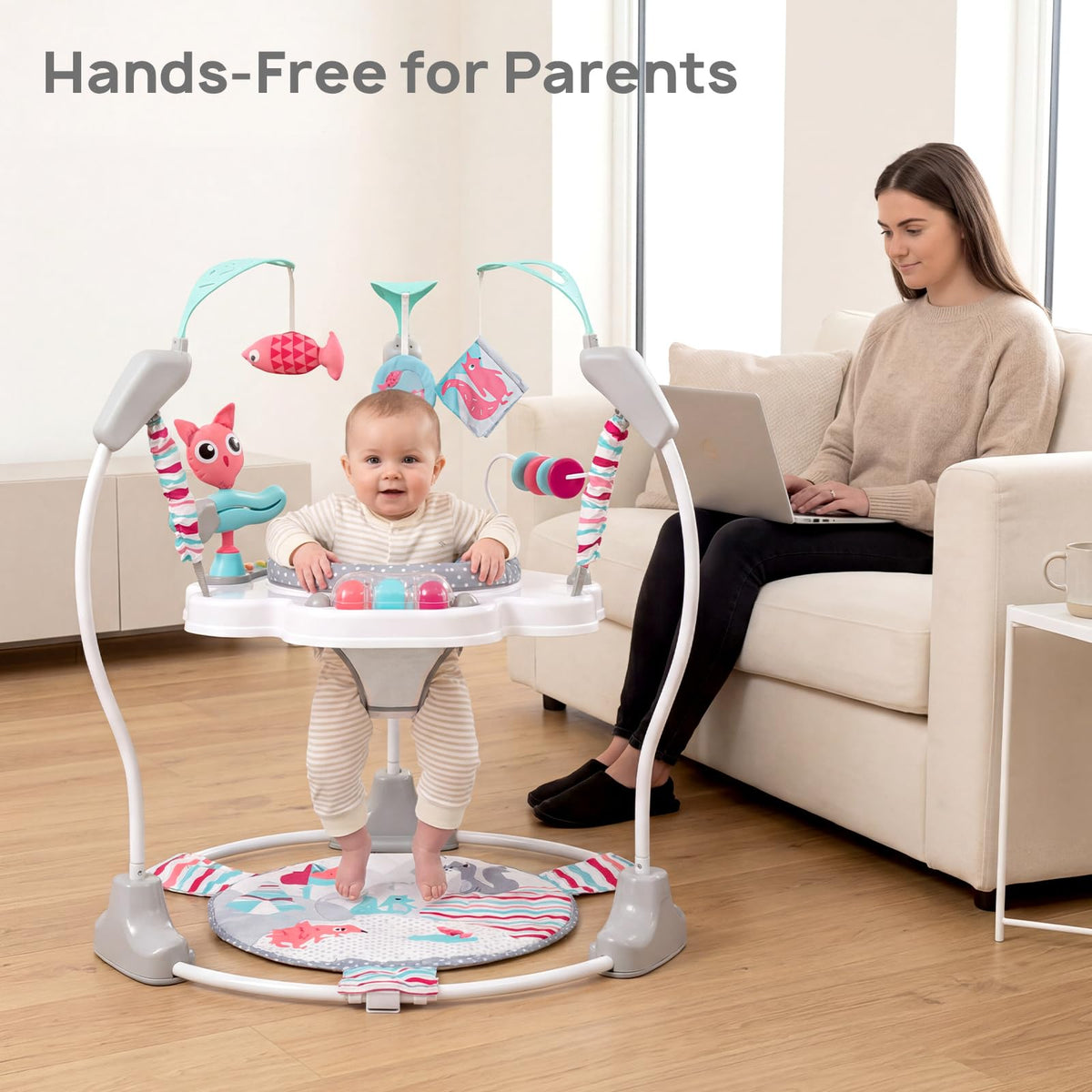 Baby Jumper Activity Center with Music & Lights, Pink N75975