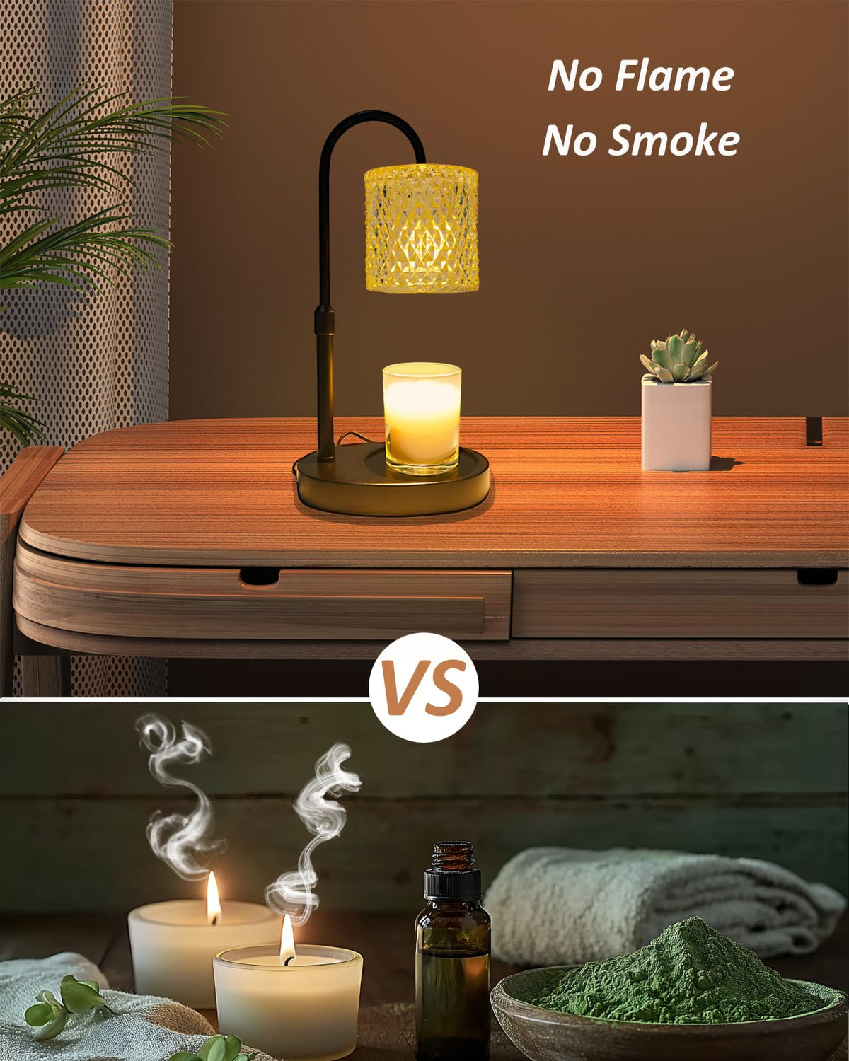 Candle Warmer Lamp with Timer Dimmable Height Adjustable N4569