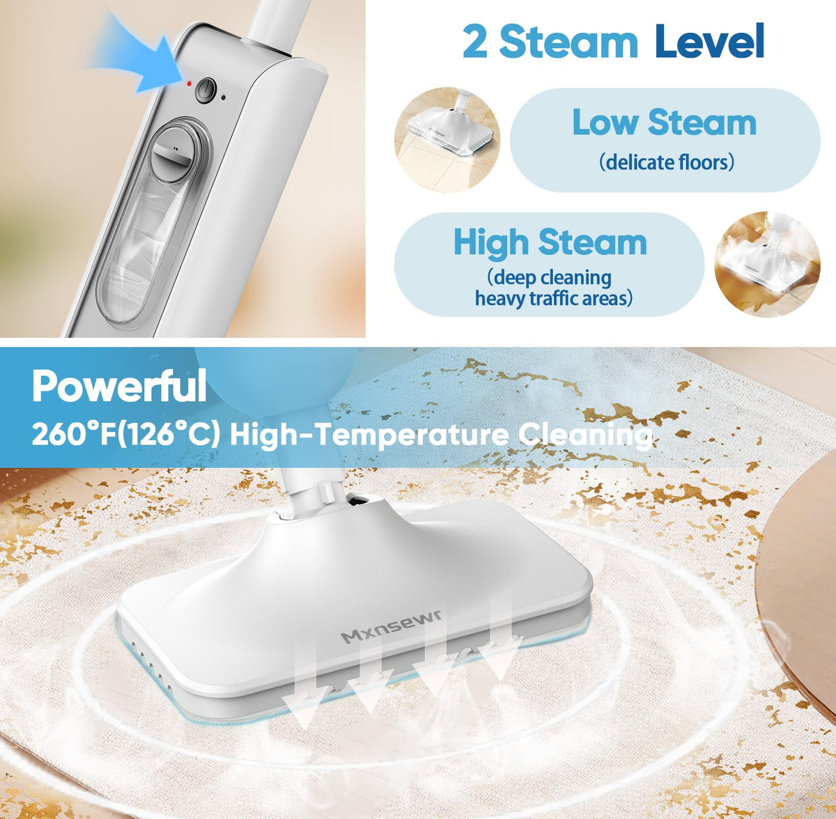Multi-Functional Steam Mop with 2 Steam Level K75450
