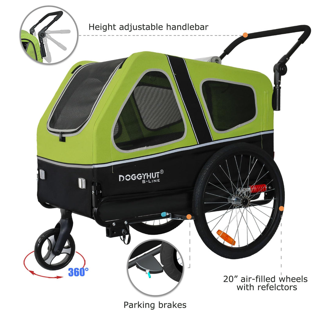 XL Pet Bike Trailer & Stroller with Suspension Wheels M405305