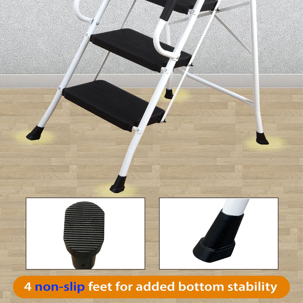 4 Step Ladder with Handrails 330lbs Capacity Q61631