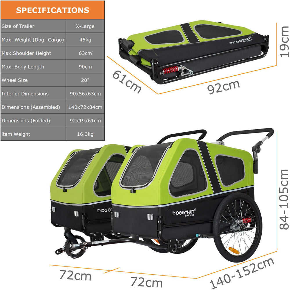 XL Pet Bike Trailer & Stroller with Suspension Wheels M405305