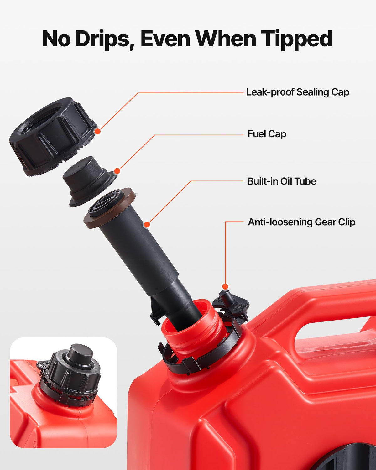 1.3 Gallon Gas Can with Spout and Lockable Bracket Z4528