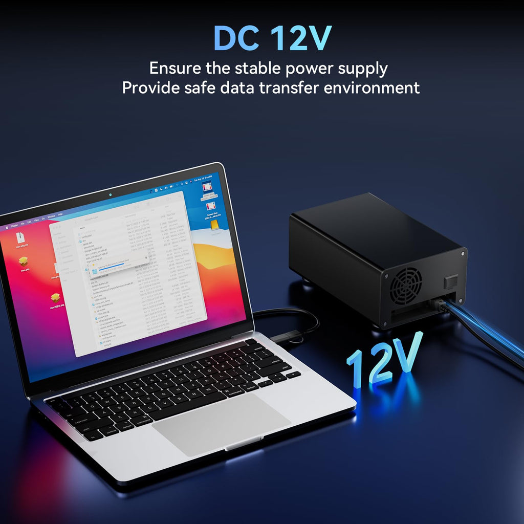 Aluminum 2 Bay Hard Drive Enclosure with Cooling Fan V56381
