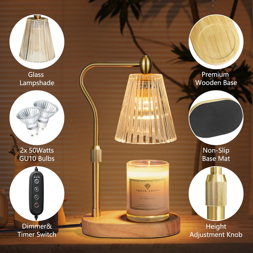 Candle Warmer Lamp with Timer and Dimmer Adjustable Height S8984