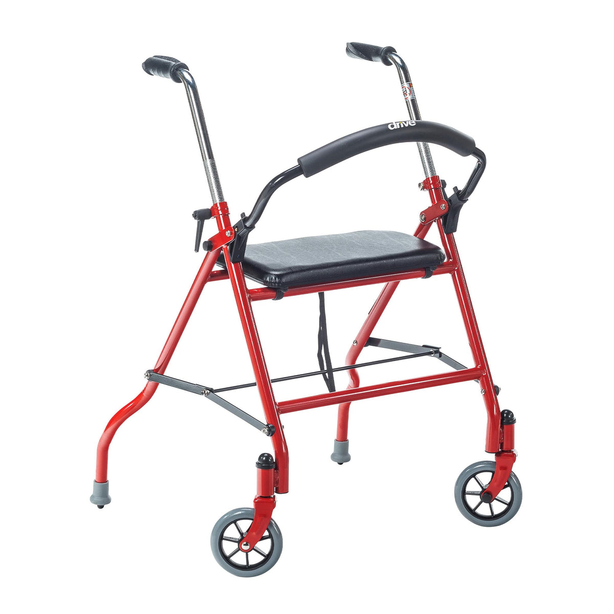 Foldable Rollator Walker with Seat, Red, 1 Count K8058