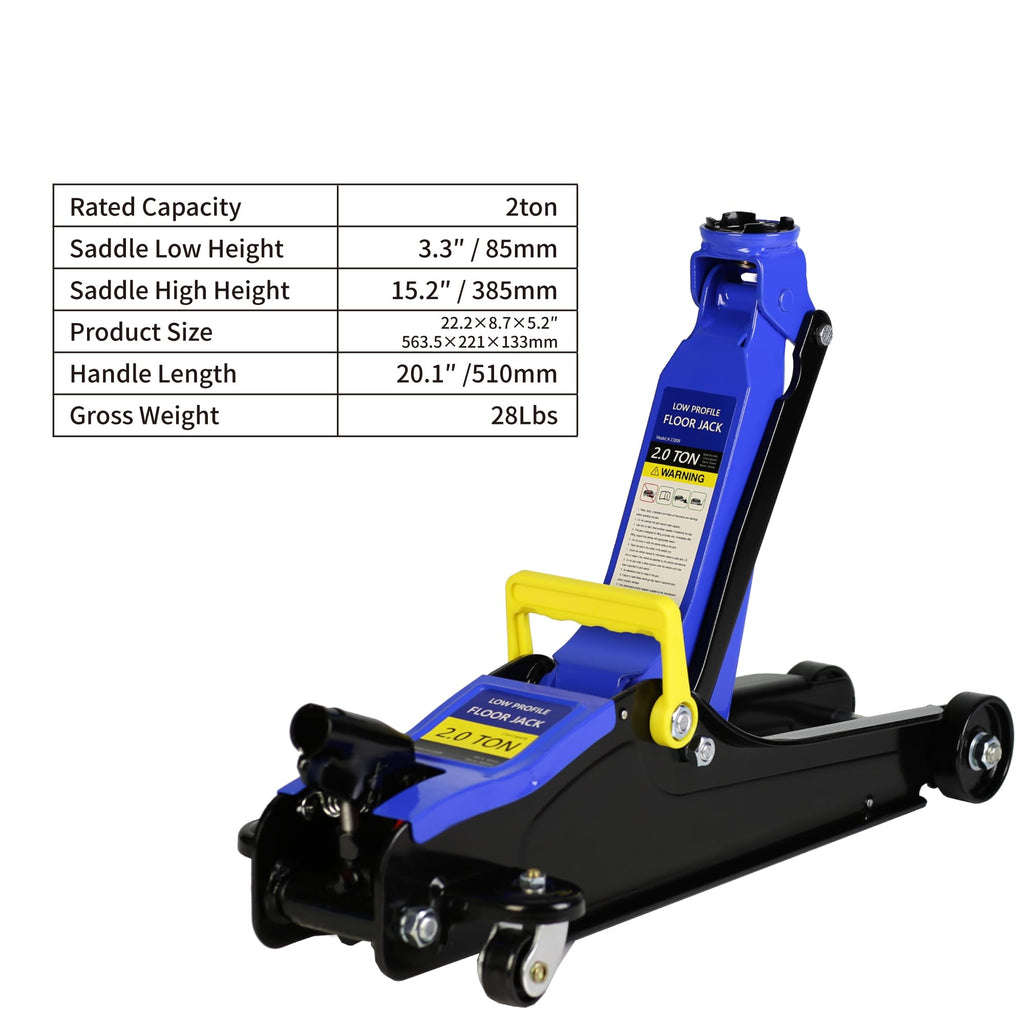 2 Ton Low Profile Steel Racing Floor Jack B57101