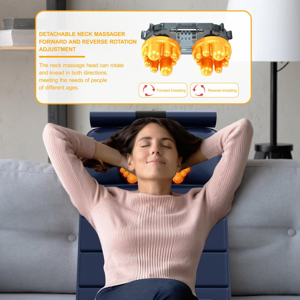 Full Body Massage Mat with Heat, 9 Vibrating Modes, Detachable Neck Massager S198181