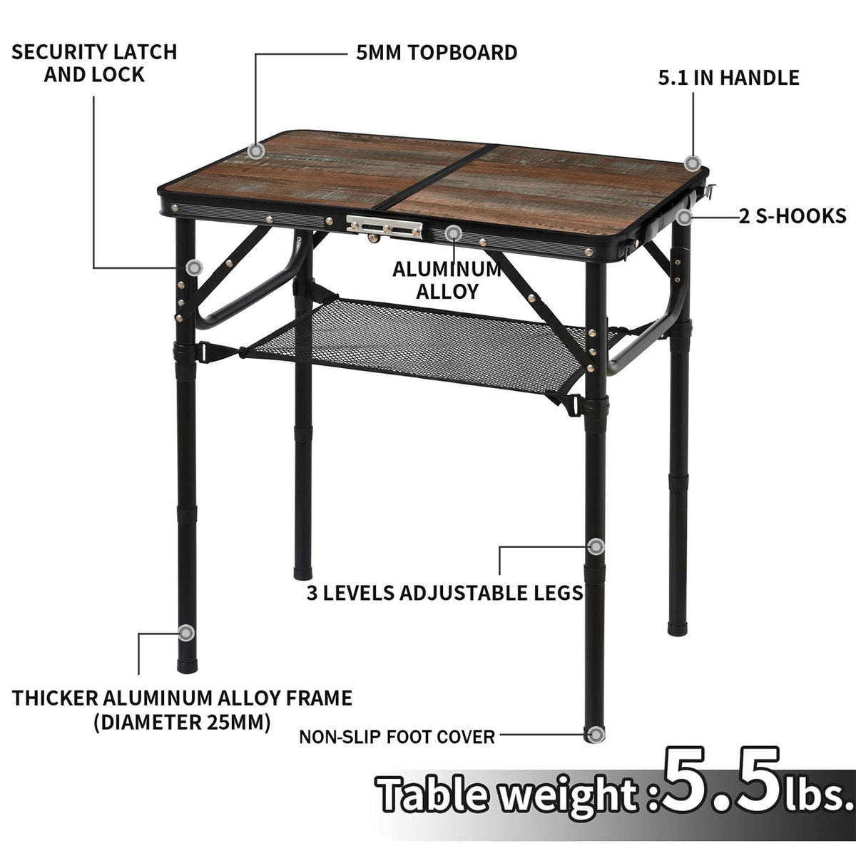 Folding Picnic Table 2ft Portable Camping Table V93191