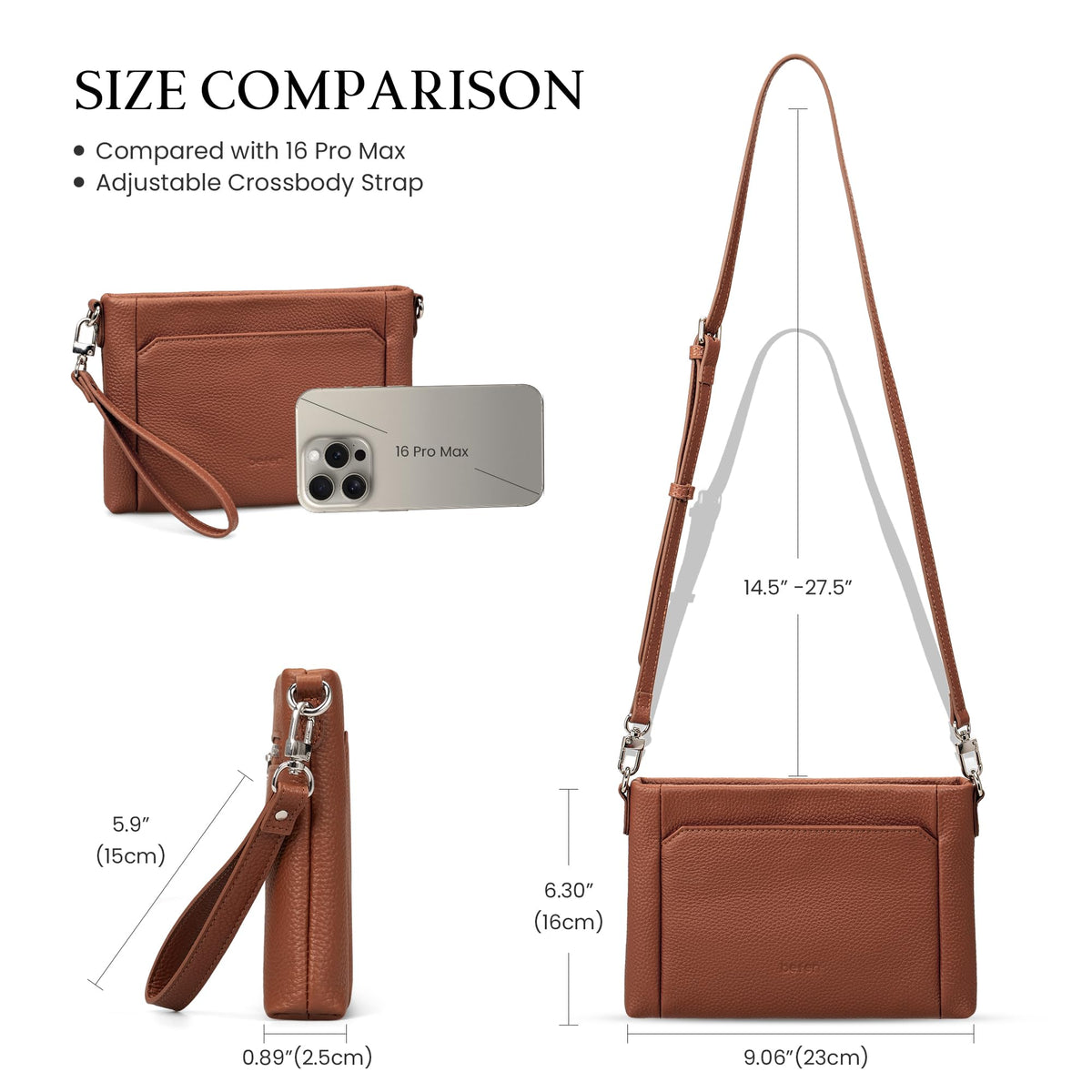 Genuine Leather Wristlet Wallet with Built in Wallet M808
