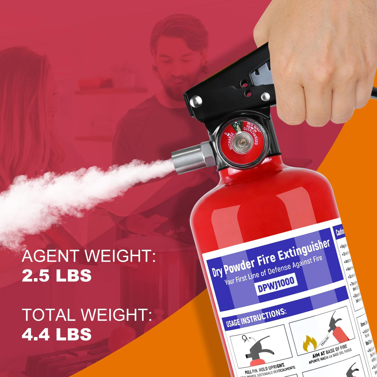 2 Pack 2.5 lb ABC Dry Chemical Fire Extinguisher K985562