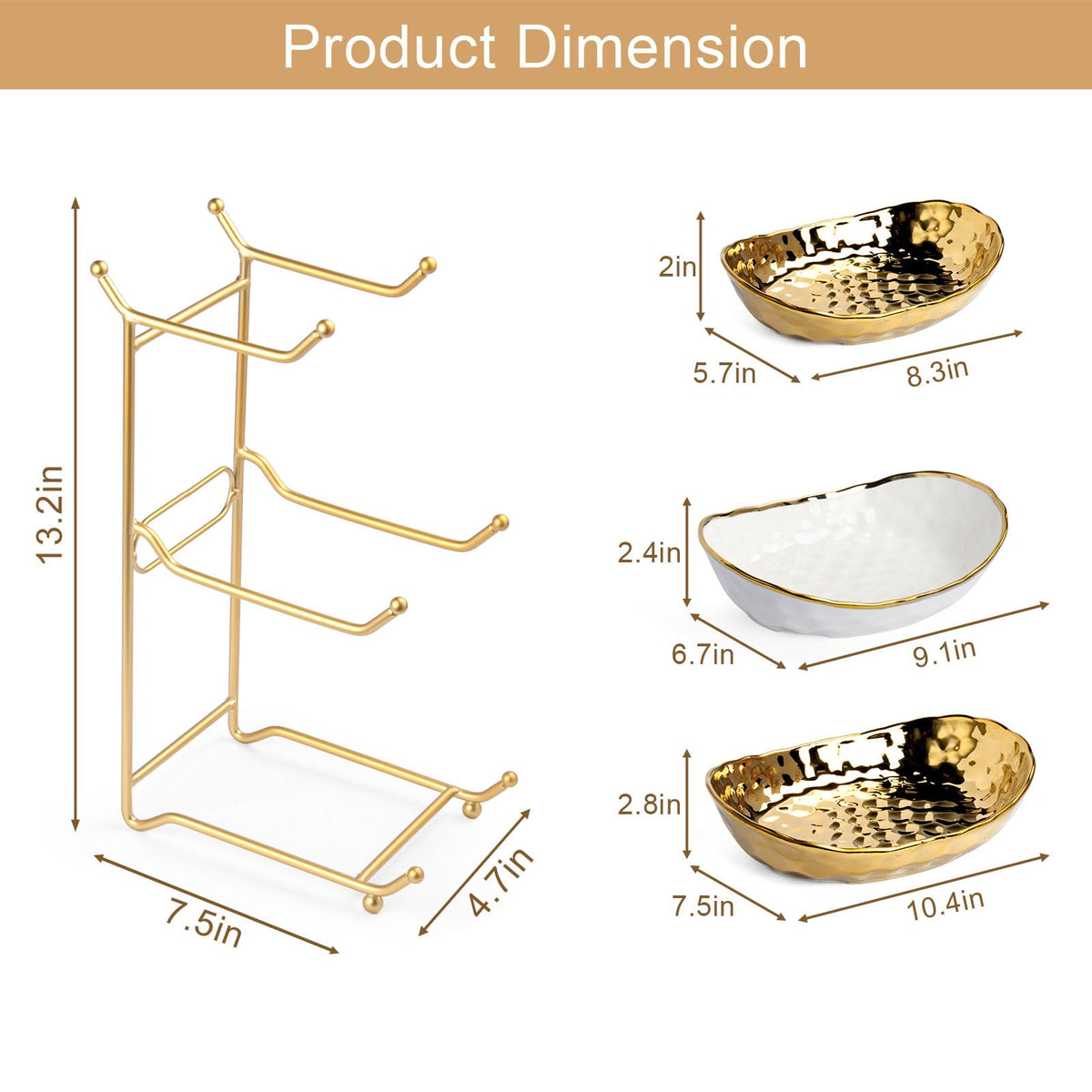 3 Tier Ceramic Fruit Basket with Metal Stand X185