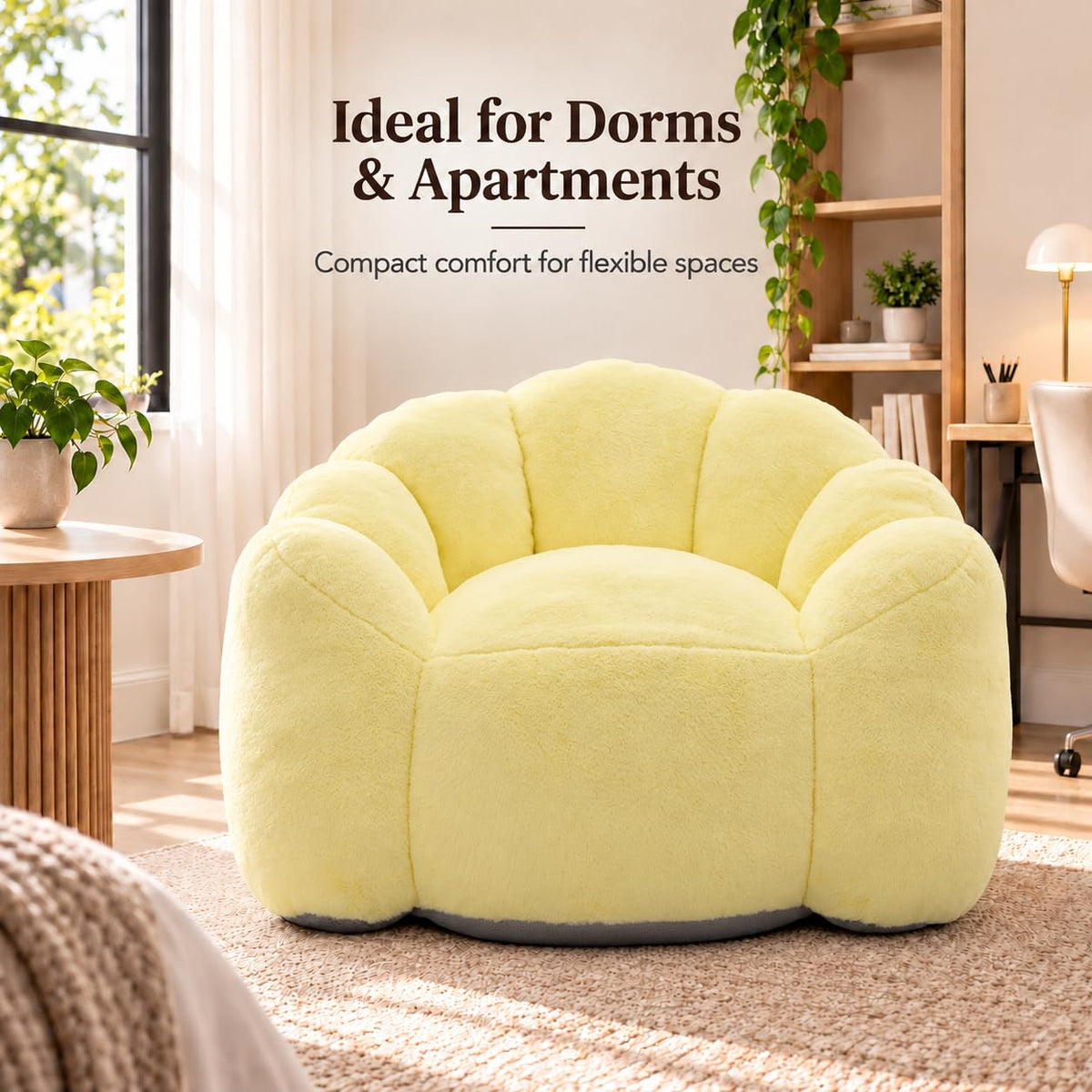 Yellow Memory Foam Bean Bag Chair G320289