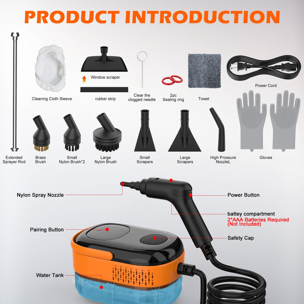 Portable Handheld Steam Cleaner with 16 Accessories Y720