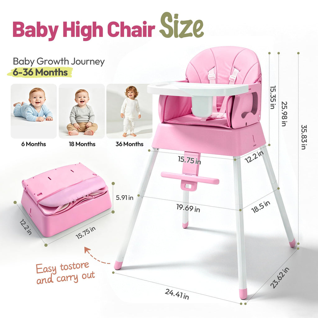 5 in 1 Foldable Baby High Chair Y118919